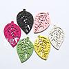 Carved Wood Pendants, Leaf, mixed colors Approx 2mm, Approx 
