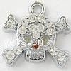 Zinc Alloy Skull Pendants, plated, with rhinestone Approx 2mm 