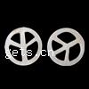 Natural Freshwater Shell Beads, Peace Logo 