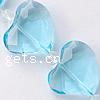 Imitation CRYSTALLIZED™ Crystal Beads, Heart, faceted, Aquamarine Approx 1mm .5 Inch 