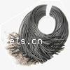 Rubber Necklace Cord, rubber cord, zinc alloy lobster clasp, 2mm  [