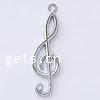 Musical Instrument Shaped Zinc Alloy Pendants, Music Note, plated cadmium free Approx 3mm 
