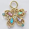 Zinc Alloy Animal Pendants, Butterfly, plated, with rhinestone Approx 5mm 