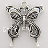 Zinc Alloy Animal Pendants, Butterfly, plated Approx 2.5mm 
