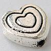 Zinc Alloy Heart Beads, plated nickel, lead & cadmium free Approx 1mm 