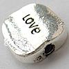 Zinc Alloy Message Beads, Rectangle, plated nickel, lead & cadmium free Approx 2mm 
