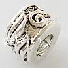 Zinc Alloy European Beads, Tube, plated, with troll Approx 4mm 