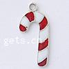 Zinc Alloy Christmas Pendants, with enamel, Christmas Candy Cane, plated, Christmas jewelry & enamel Approx 2mm 