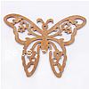 Carved Wood Pendants, Butterfly Approx 2mm 