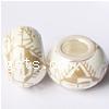 Brass Core European Porcelain Beads, with Brass, Rondelle, without troll & decal Approx 5mm 