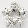 Zinc Alloy European Beads, Flower, plated, without troll Approx 3.5mm 