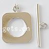 Brass Toggle Clasp, Square, plated, single-strand Approx 2mm 