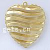 Brass Heart Pendants, plated, hollow Approx 1.5mm 