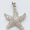 Cubic Zirconia Brass Pendants, Starfish, faceted Approx 