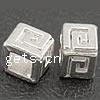 Perles European en alliage de zinc, cube, Placage, sans filetage, plus de couleurs à choisir Environ 3mm Vendu par sac
