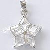 Cubic Zirconia Brass Pendants, Star, faceted Approx 5mm 