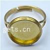 Brass Bezel Ring Base, Flat Round, plated, adjustable 25mm, Inner Approx 23mm, US Ring .5 