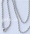 Fashion Stainless Steel Necklace Chain, rope chain, original color, 2.5mm .5 Inch 