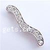 Rhinestone Spacer Bar, with Zinc Alloy, plated 