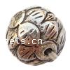 CCB Plastic Beads, Copper Coated Plastic, Round, plated, with flower pattern lead & nickel free, 13mm Approx 2mm 