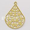 Brass Stamping Pendants, Teardrop, plated, hollow Approx 1.8mm 