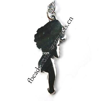 Character Shaped Zinc Alloy Pendants, Girl, plated, enamel, more colors for choice, 45x20x2mm, Sold By PC