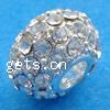 Rhinestone Brass European Beads, Rondelle, plated, without troll & with rhinestone nickel, lead & cadmium free Approx 4mm 