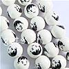 Brushwork Porcelain Beads, Round, hand drawing, white, 15mm Approx 2mm 