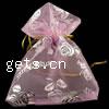 Organza Jewelry Pouches Bags, with flower pattern & translucent 