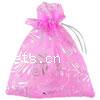 Organza Jewelry Pouches Bags, with flower pattern & solid color 