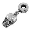 Zinc Alloy European Pendants, Skull, plated, without troll Approx 4mm 