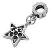Zinc Alloy European Pendants, Star, plated, without troll Approx 4mm 