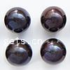 Half Drilled Cultured Freshwater Pearl Beads, Round, natural, half-drilled, black, 9-10mm Approx 0.8mm 