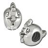 Zinc Alloy European Beads, Chicken, plated, without troll Approx 4.5mm 