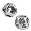Zinc Alloy European Beads, Drum, plated, with heart pattern & without troll Approx 4.5mm 