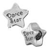 Zinc Alloy Message European Beads, Star, plated, with letter pattern & without troll Approx 4.5mm 