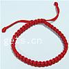 Pulseras de cuerda de seda, hecho a mano, ajustable, Rojo, 7.5mm, longitud:7-10 Inch, Vendido por Sarta