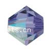 CRYSTALLIZED™ 5328 Crystal Xilion Bicone Bead, CRYSTALLIZED™, AB color plated, faceted, Tanzanite AB, 4mm 