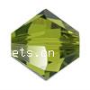 Perle bicône Xilion cristal CRYSTALLIZED™5328, CRYSTALLIZED™, facettes, Olive, 4mm Vendu par sac