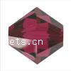 Perle bicône Xilion cristal CRYSTALLIZED™5328, CRYSTALLIZED™, facettes, rubis, 4mm Vendu par sac