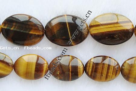 Tiger Eye Beads, Oval, more sizes for choice, brown, Hole:Approx 1mm, Length:15.5 Inch, Sold By Strand