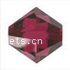 Perle bicône Xilion cristal CRYSTALLIZED™5328, CRYSTALLIZED™, facettes, rubis, 6mm Vendu par sac