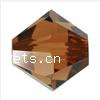 Grano de cristal Xilion bicono Swarovski ® 5328, facetas, Topacio Ahumado, 6mm, 360PCs/Bolsa, Vendido por Bolsa