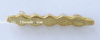 Rhinestone Spacer Bar, with Zinc Alloy, plated, 6-strand, more colors for choice, 23x4x4mm, Hole:Approx 1mm, Sold By PC