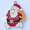 Zinc Alloy Christmas Pendants, with enamel, Santa Claus, Christmas jewelry & enamel Approx 2mm 