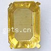 Brass Cabochon Settings, Rectangle, plated Inner Approx 