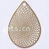 Brass Stamping Pendants, Teardrop, plated, hollow Approx 1.5mm 