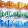 Millefiori Glass Beads, Oval Inch 