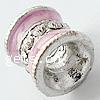 perles pandore en laiton à émail, tube, Placage, avec strass, plus de couleurs à choisir Environ 4mm, Vendu par PC