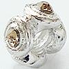 Rhinestone Zinc Alloy European Beads, Rondelle, plated, without troll & with rhinestone cadmium free Approx 4.2-4.5mm 